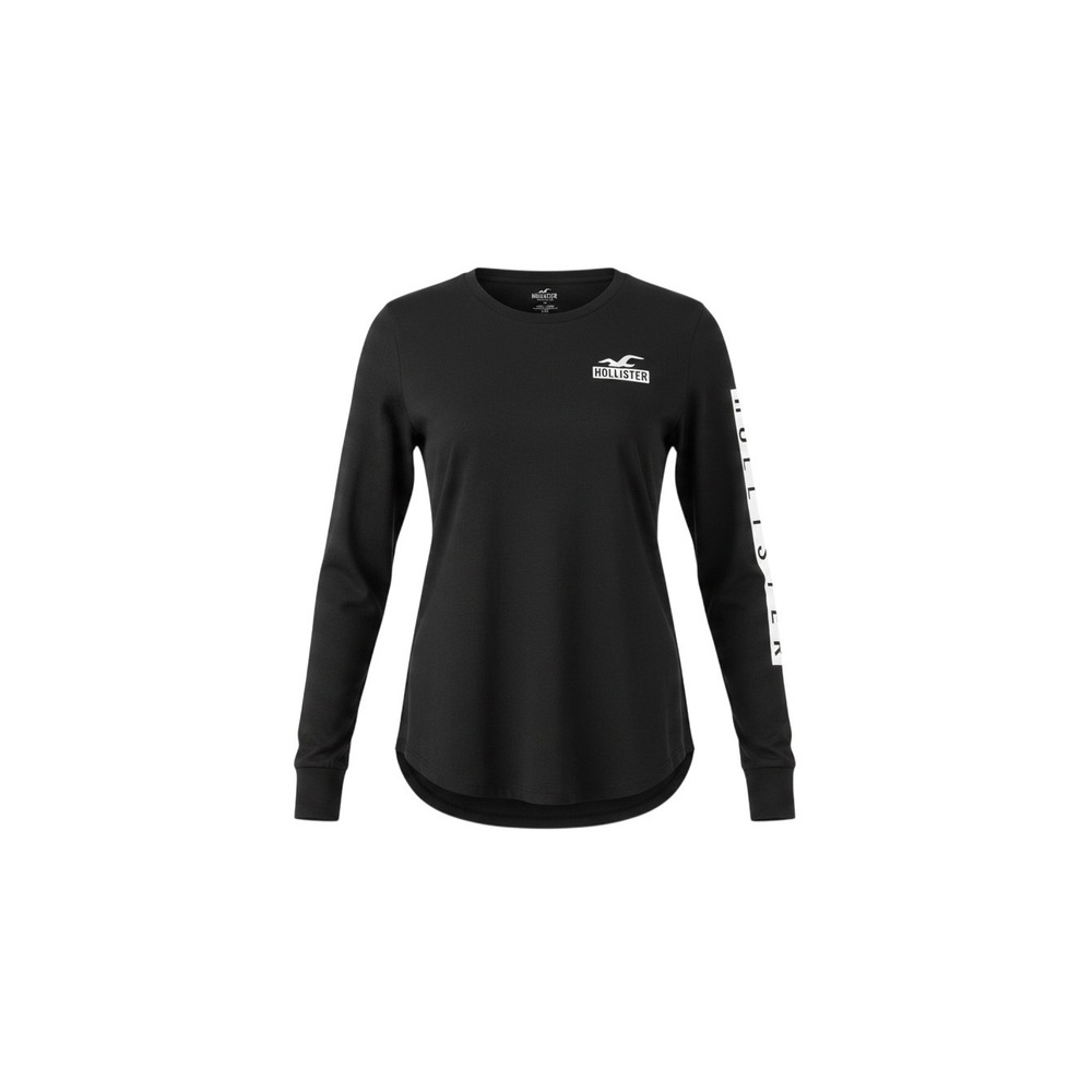 Hollister Graphic Tee Mens XL Black Excellent Long Sleeve Ice Cream Logo